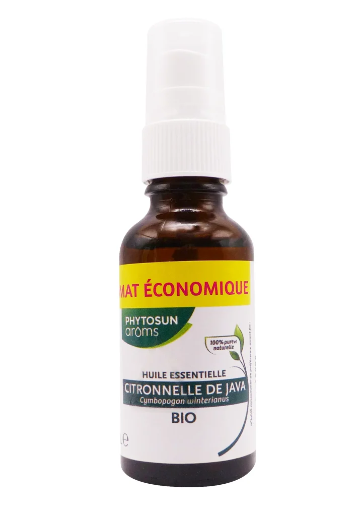 PHYTOSUN ARÔMS HUILE ESSENTIELLE CITRONNELLE DE JAVA BIO 30ML 4 citronelle de java phytosun format economique