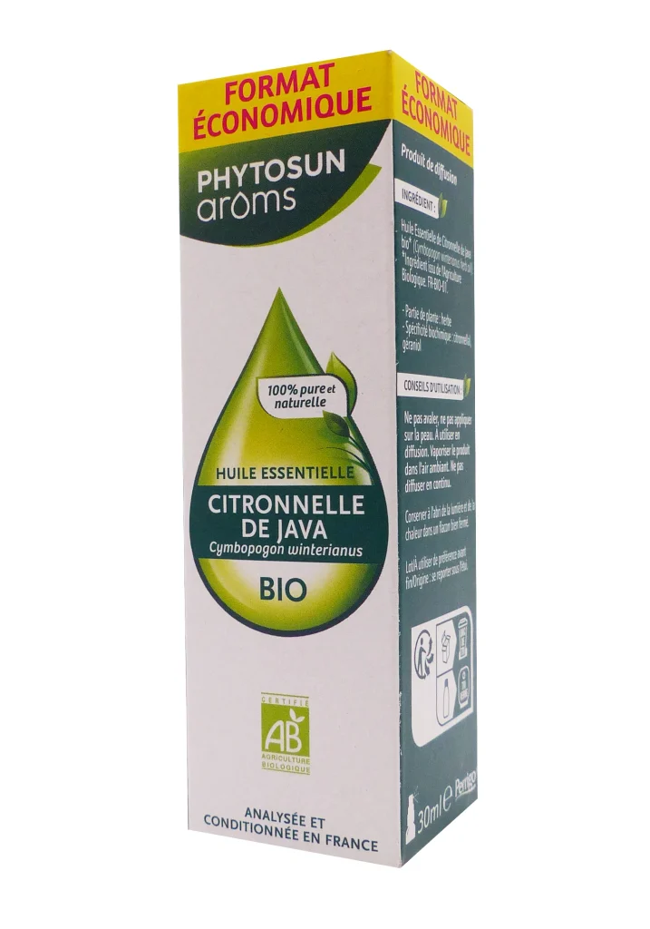 PHYTOSUN ARÔMS HUILE ESSENTIELLE CITRONNELLE DE JAVA BIO 30ML 2 phytosun aroms citronelle de java bio