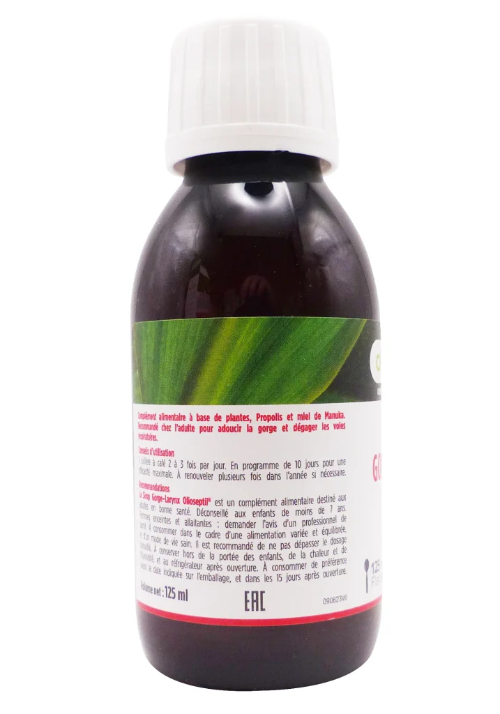 OLIOSEPTIL GORGE LARYNX SIROP 125 ML 4 dos sirop olioseptil