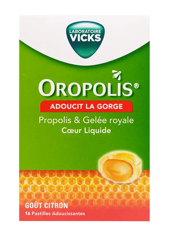 oropolis coeur liquide 16 pastilles citron