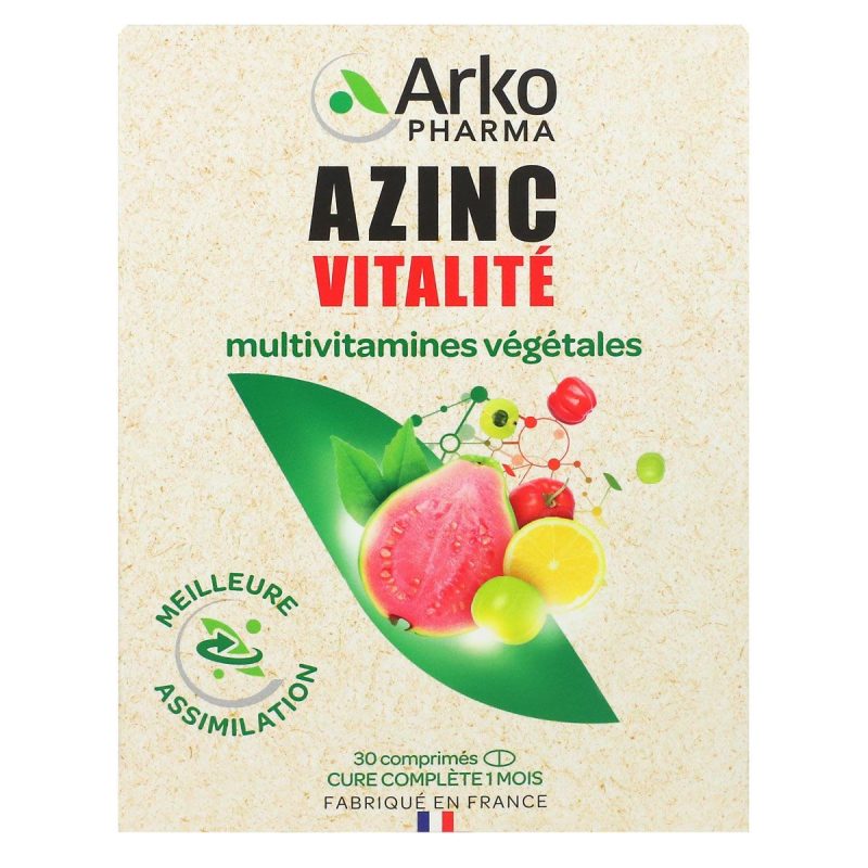 Azinc Vitalité Multivitamines végétales 30 comprimés