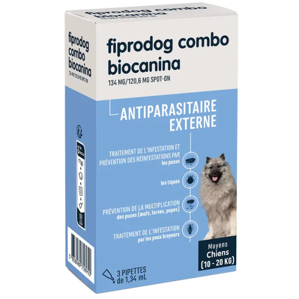 Biocanina Fiprodog Combo Moyens chiens 10-20 kg 3 pipettes