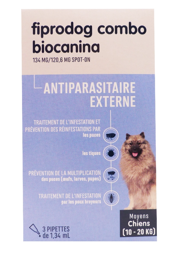 fiprodog combo biocanina chiens 10-
