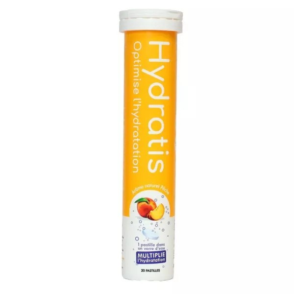 HYDRATIS Pèche 20 pastilles effervescente pour une hydratation maximale