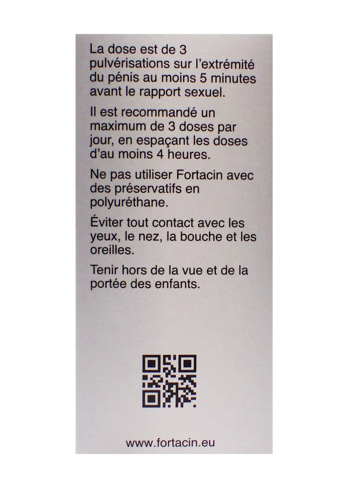 Fortacin Spray : Le Traitement Local N°1 Contre l'Éjaculation Précoce (5 ml) 5 cote 2 fortacin