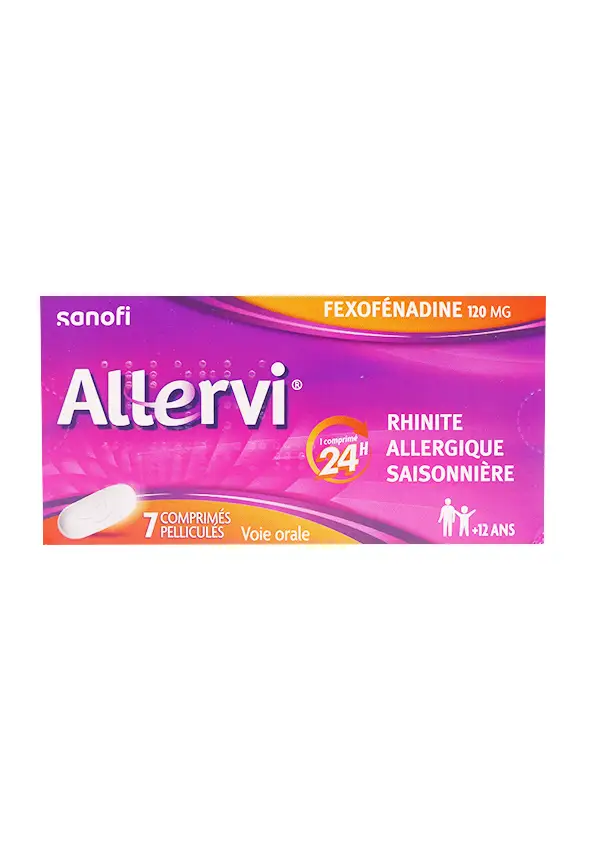 Allervi fexofénadine 120mg 7 comprimés pelliculés