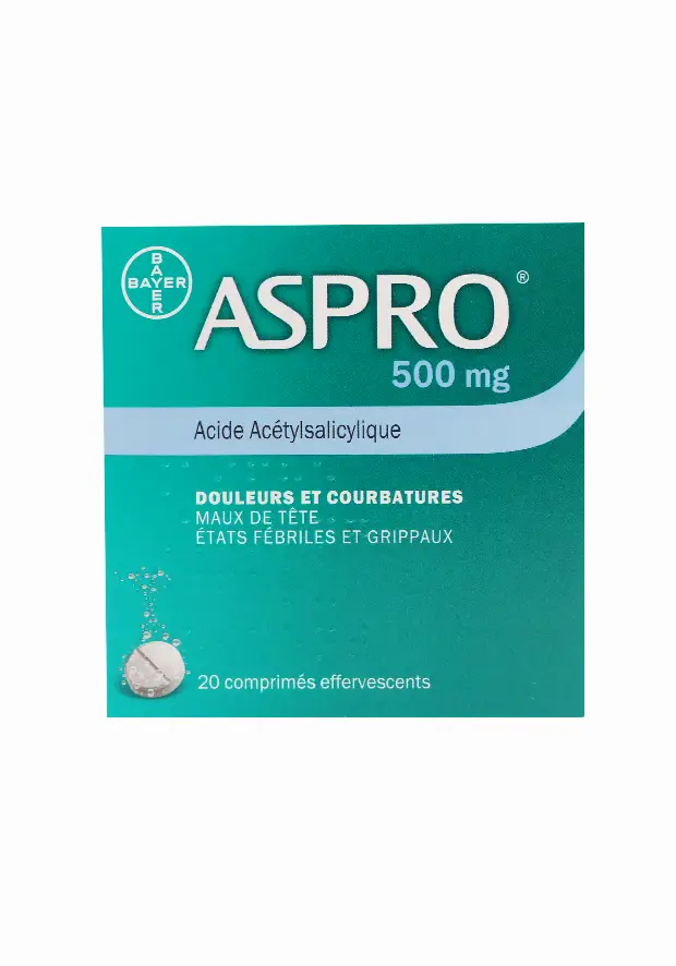 aspro 500mg 20 comprimés effervescents