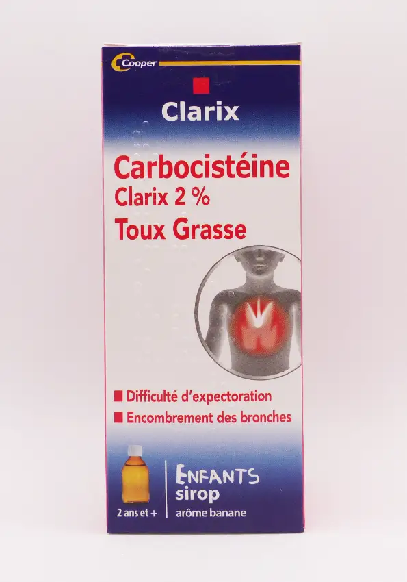 Clarix Carbocistéine 2% sirop toux grasse enfant