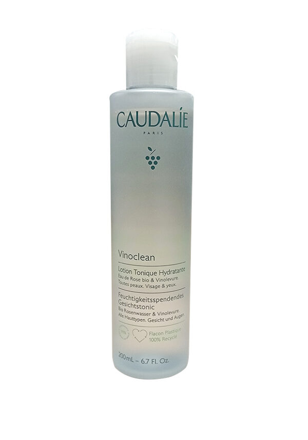 La Lotion Tonique Hydratante Vinoclean 200ml de Caudalie, est 100% naturelle, enrichie en eau de raisin bio et en vinolevure. Idéal pour parfaire le démaquillage, hydrater et apaiser toutes les peaux, même les plus sensibles.