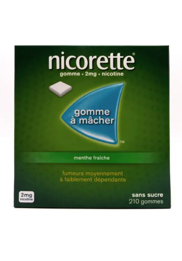 nicorette 2mg menthe fraiche 210 gommes sans sucre