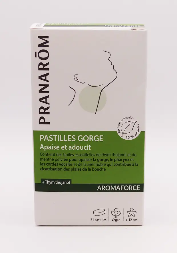 Pastilles gorge thym aromaforce pranarom 21 Pastilles