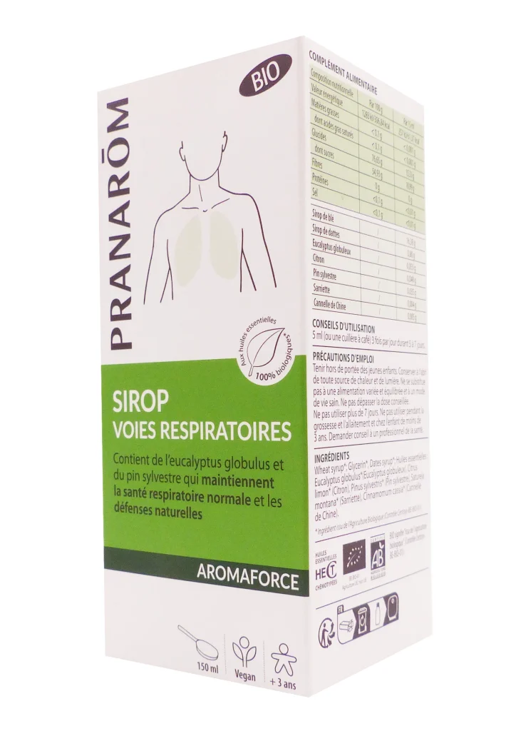 SIROP VOIES RESPIRATOIRES BIO AROMAFORCE 225ML PRANAROM 2 pranarom sirop voies respiratoires 1