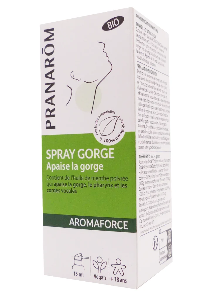 SPRAY GORGE AROMAFORCE 15ML PRANAROM 2 pranarom spray gorge 15 ml