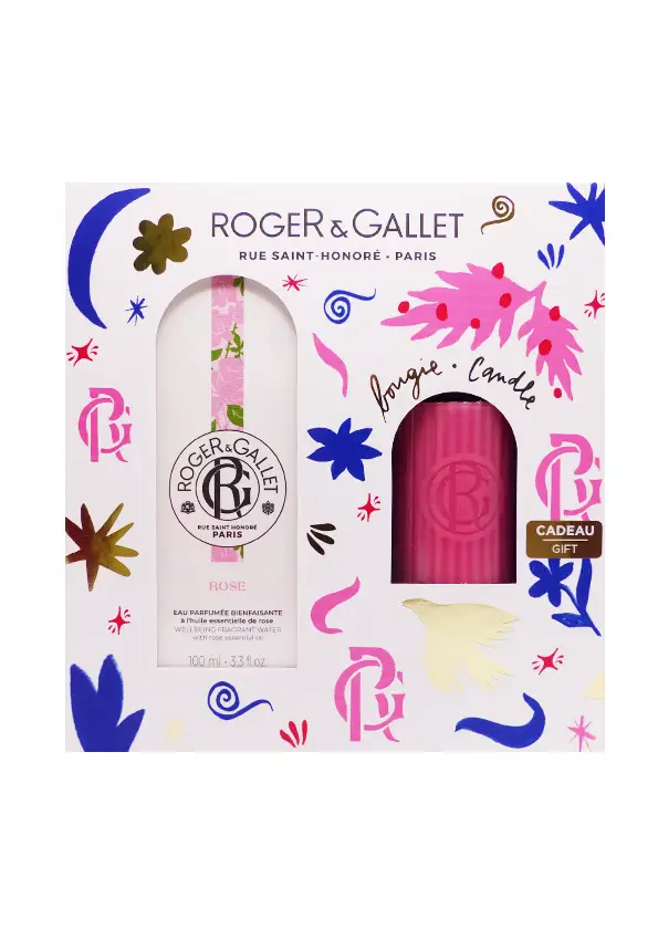 Roger et gallet coffret rose bougie