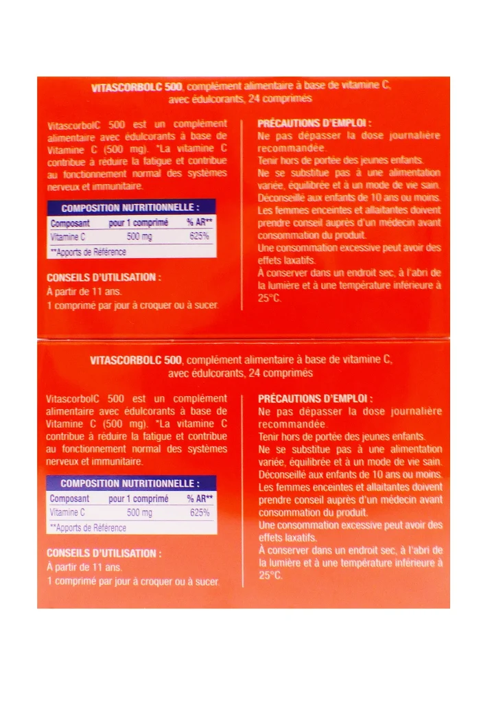 vitascorbol c 500 lot de 2 dos