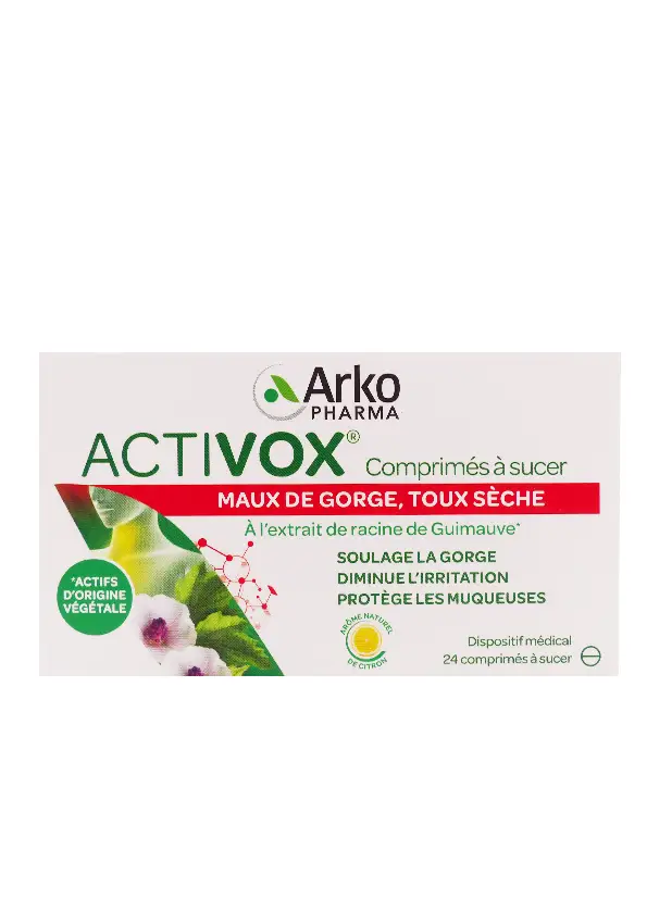 activox 24 comprimés a sucer maux de gorge toux sèche