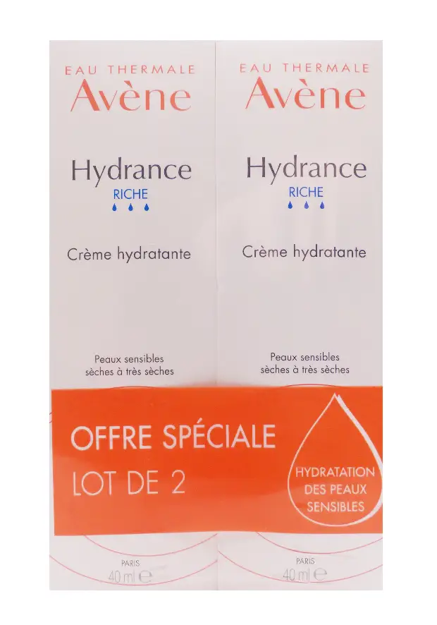 avene hydrance riche creme hydratante lot de 2x40ml