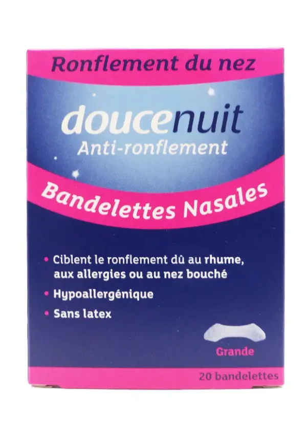 doucenuit 20 bandelettes nasales grandes anti ronflement