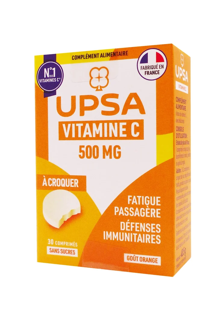 VITAMINE C UPSA 500 MG ORANGE 30 COMPRIMES A CROQUER 2 upsa vitamine c 500 mg a croquer