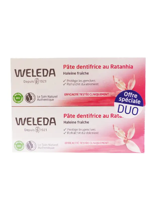 weleda pate dentifrice au ratanhia lot de 2