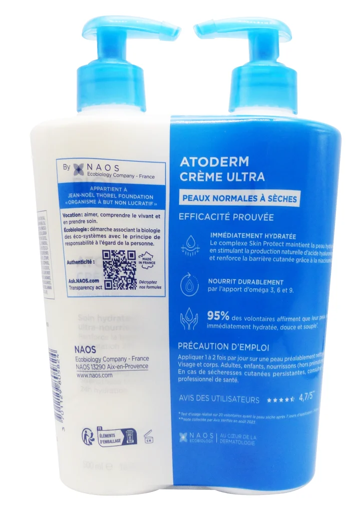BIODERMA ATODERM CREME ULTRA 2X500ML 3 dos atoderm lot