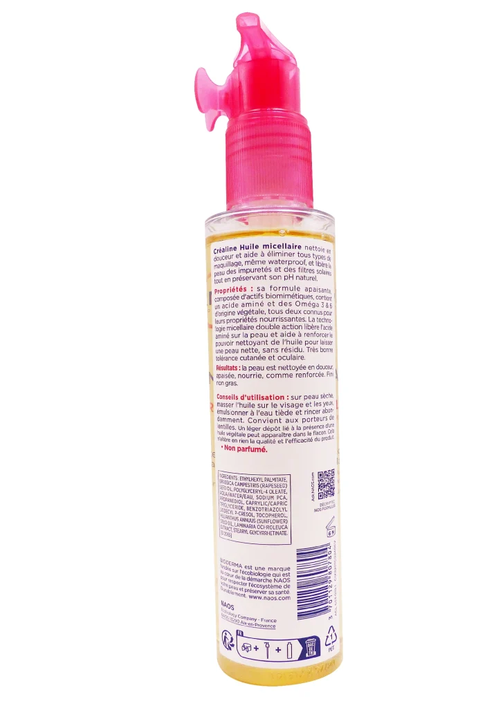 BIODERMA CREALINE HUILE MICELLAIRE 150ML 3 dos crealine huile dos bioderma