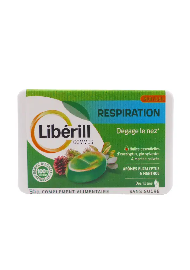 liberill gommes respiration 50g sans sucre