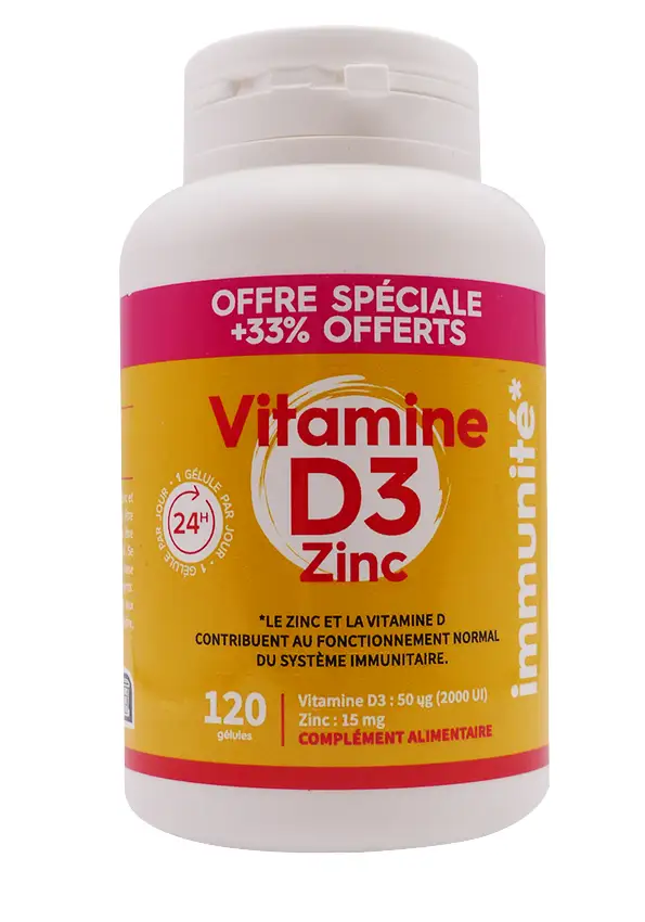 vitamine D3 zinc 120 gélules