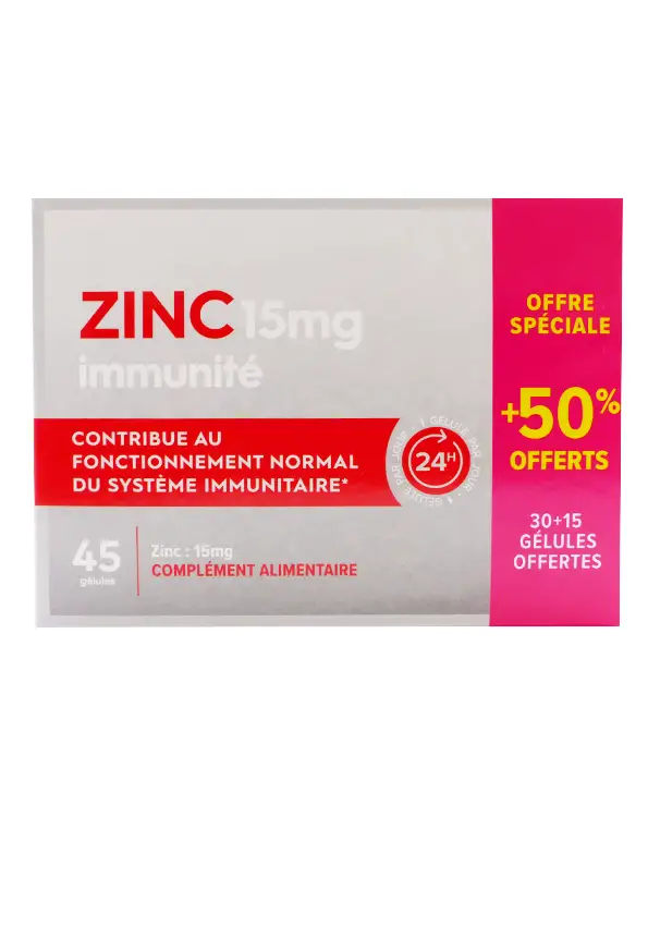 zinc 15mg 45 gélules