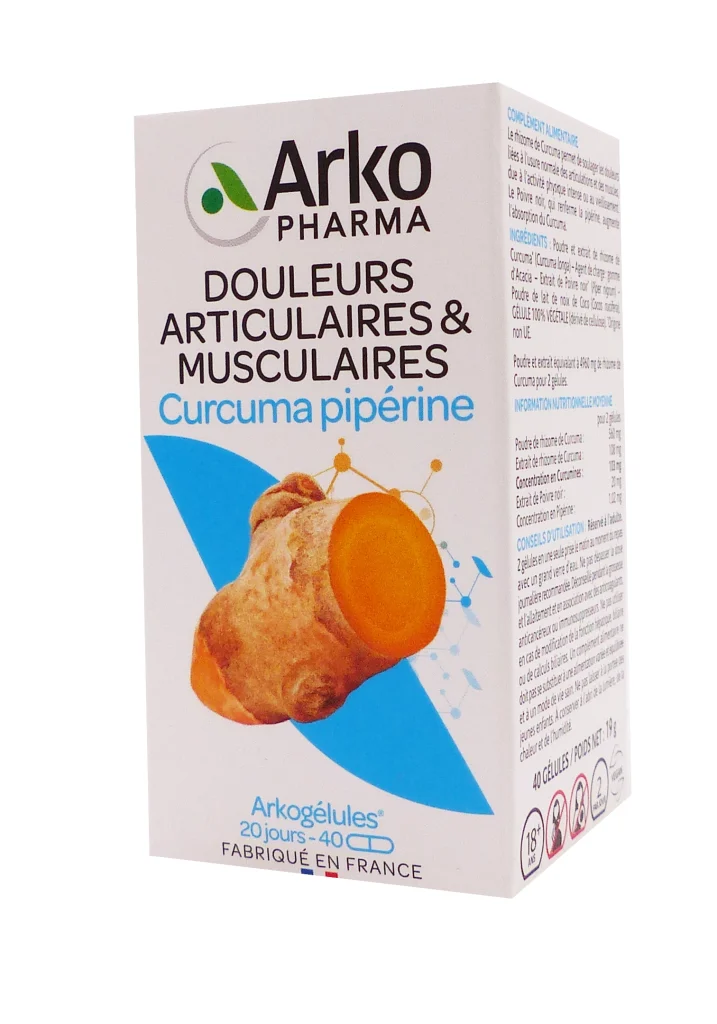 ARKOGELULES CURCUMA PIPERINE 40 GELULES ARKOPHARMA 3 arkopharma curcuma piperine 40 gelules 1 1