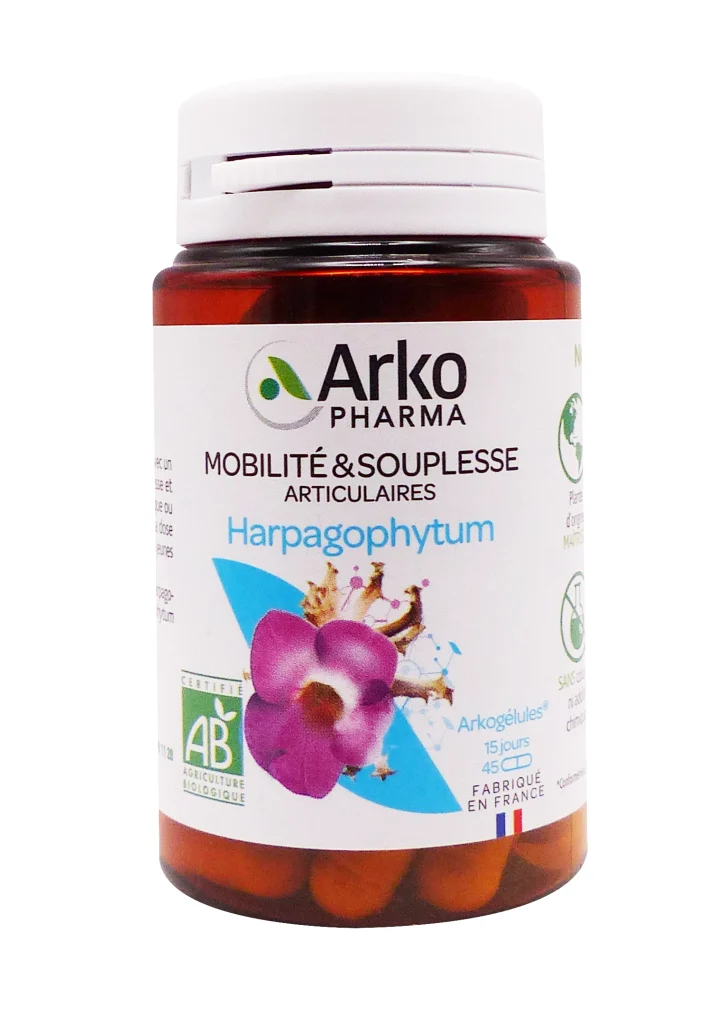 ARKOGELULES HARPAGOPHYTUM BIO 45 GELULES ARKOPHARMA 4 arkopharma harpagophytum 45 gelules pot