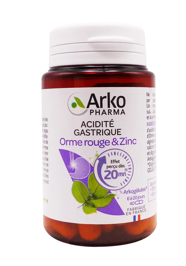 arkopharma orme rouge zinc 40 gelules pot