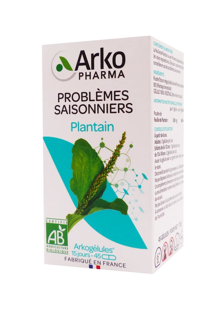 ARKOPHARMA ARKOGELULES PLANTAIN BIO 45 GELULES 2 arkopharma plantin 45 gelules