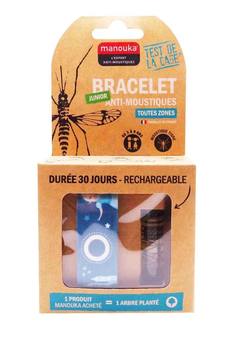 bracelet junior anti moustique motif princesse bleue Manouka