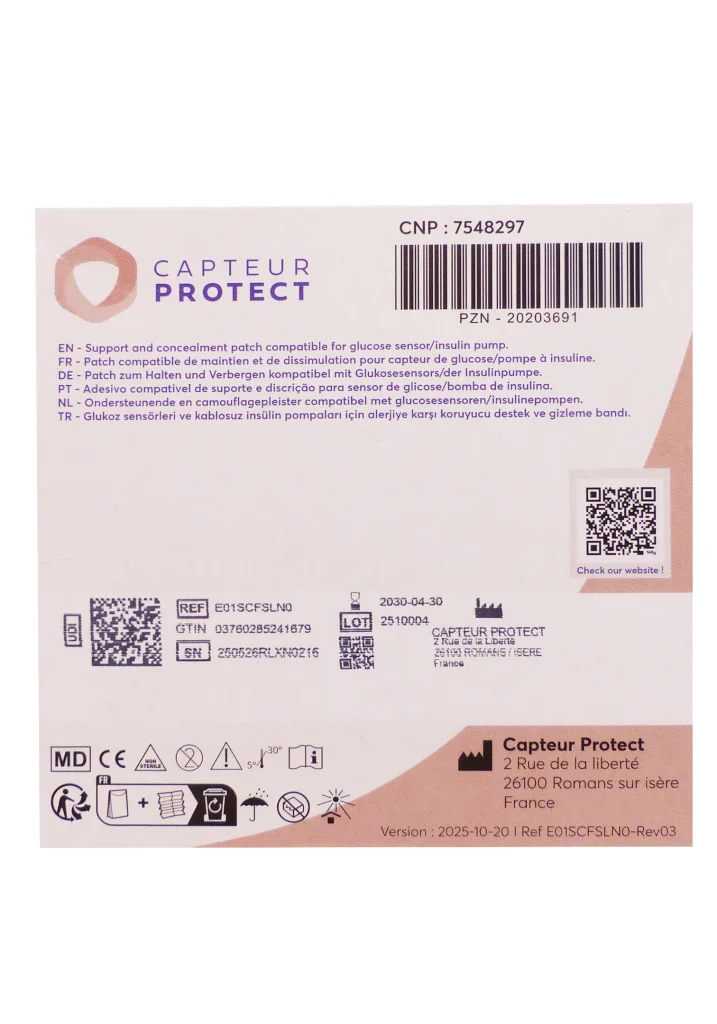 CAPTEUR PROTECT 4 PATCHES NOIRS 3 capteur protect dos