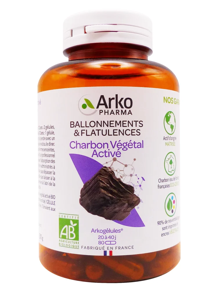 ARKOGELULES CHARBON VEGETAL BIO 40 GELULES ARKOPHARMA 2 charbon arko 80 gelules