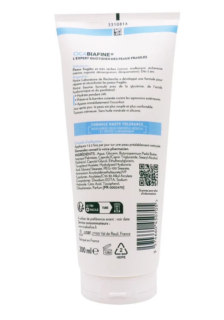 CICABIAFINE BAUME HYDRATANT 200ML 3 cica biafine dos