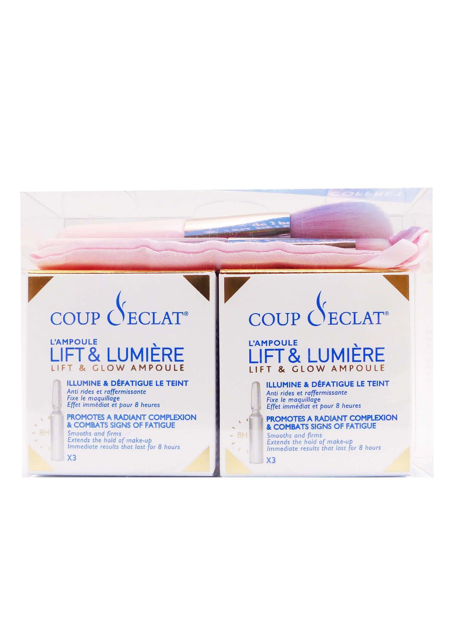COUP D'ECLAT AMPOULES LOT DE 2 + KIT PINCEAUX OFFERT 1 coffret coup d'éclat