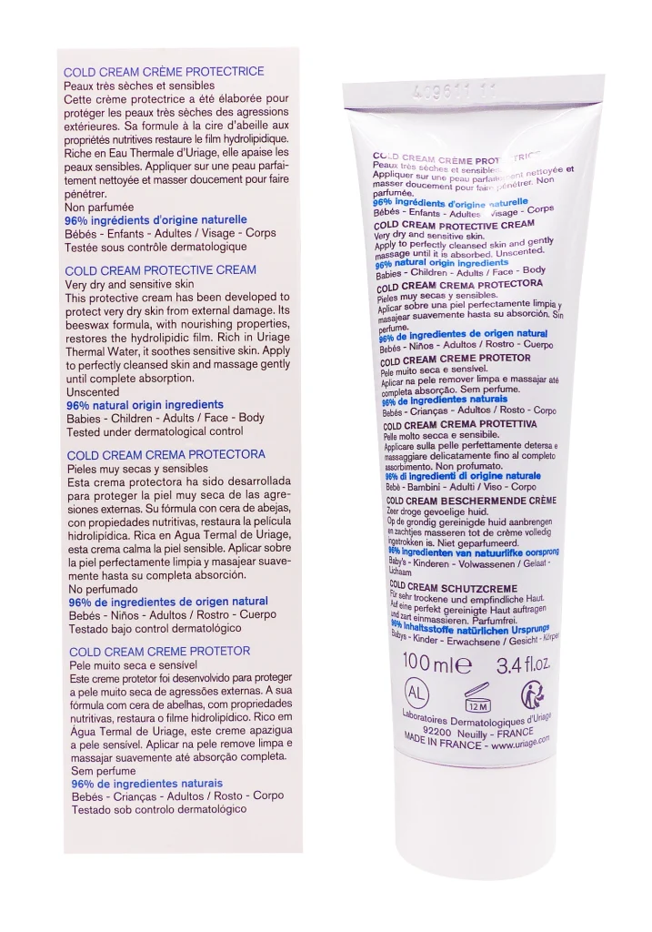 URIAGE CREME PROTECTRICE COLD CREAM 100 ML 3 cold cream 100 ml uriage dos