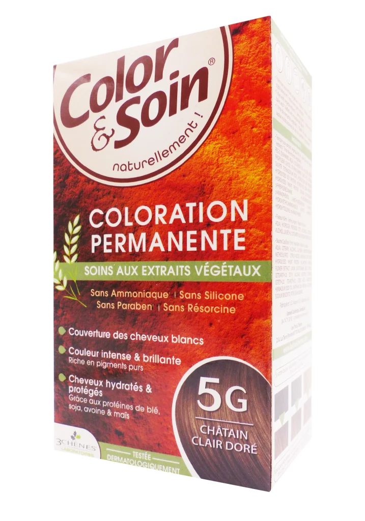 COLOR & SOIN COLORATION PERMANANTE 5G CHATAIN CLAIR DORE 2 color soin coloration 5G