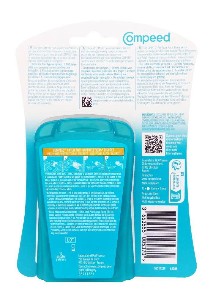COMPEED 15 PATCHS ANTI-IMPERFECTIONS JOUR 3 compeed 15 patchs dos