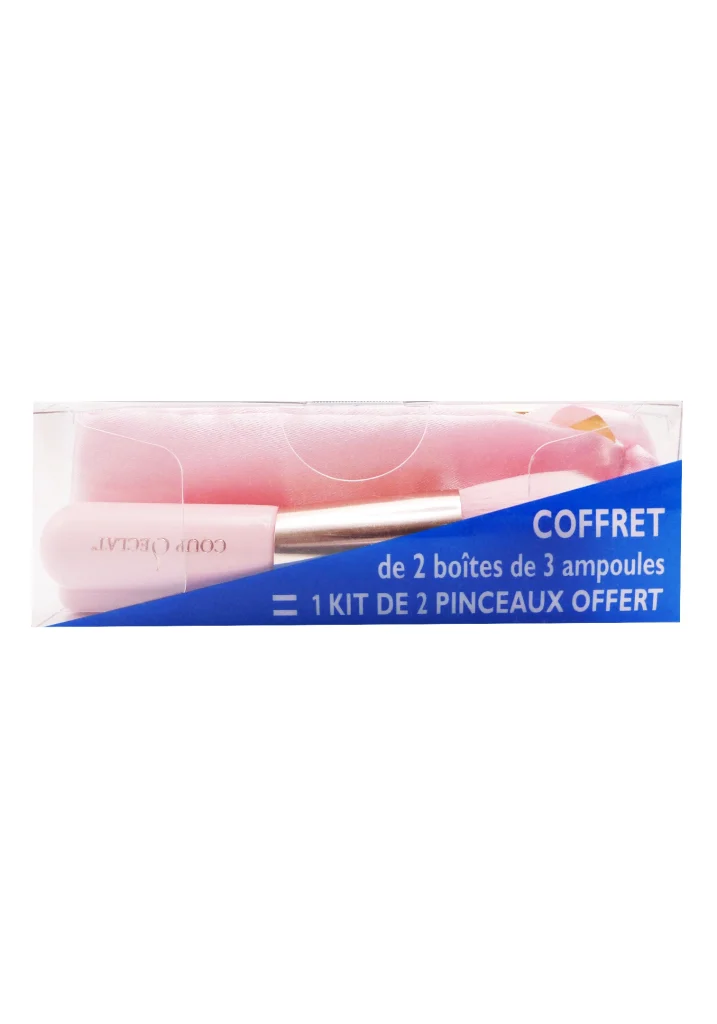 COUP D'ECLAT AMPOULES LOT DE 2 + KIT PINCEAUX OFFERT 4 cote coffret coup declat
