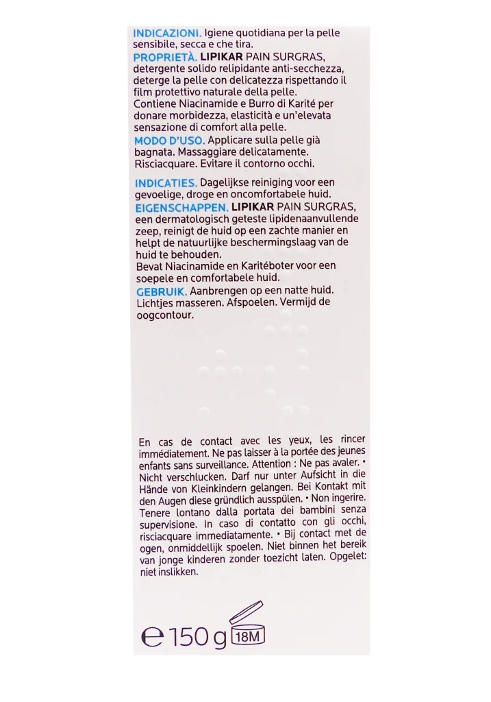 cote la roche posay lipikar pain surgras 150 g