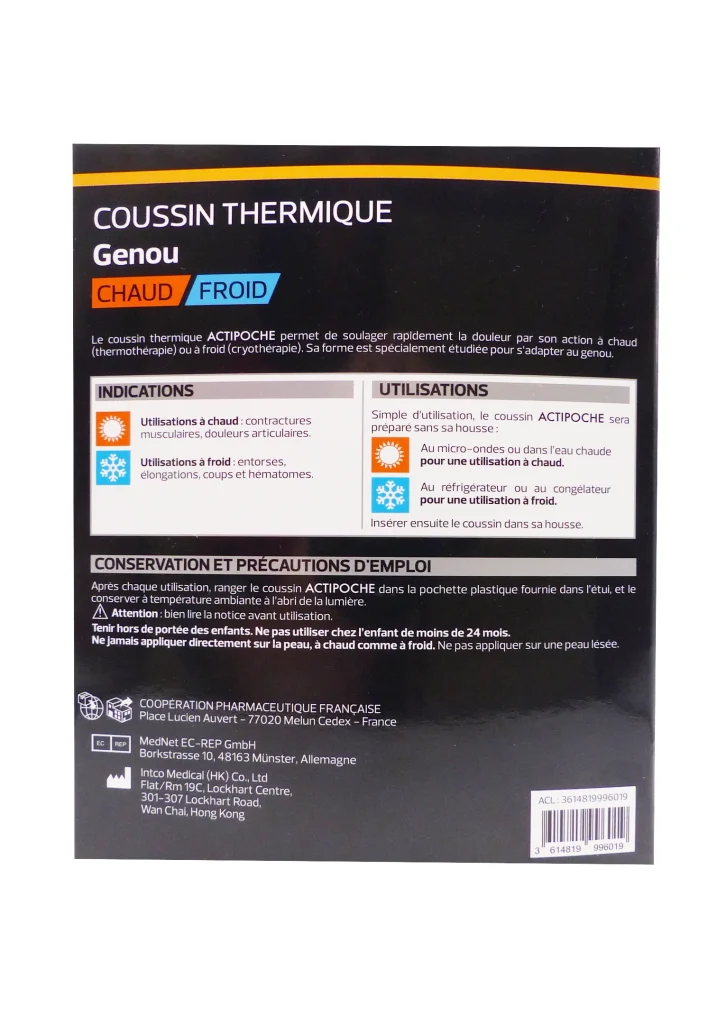 COOPER ACTIPOCHE GENOU MICROBILLES 3 coussin thermique dos