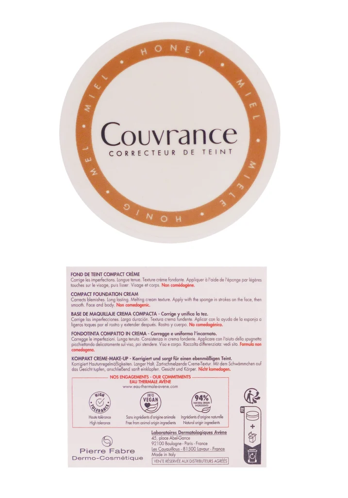 couvrance correcteur de teint teinte miel