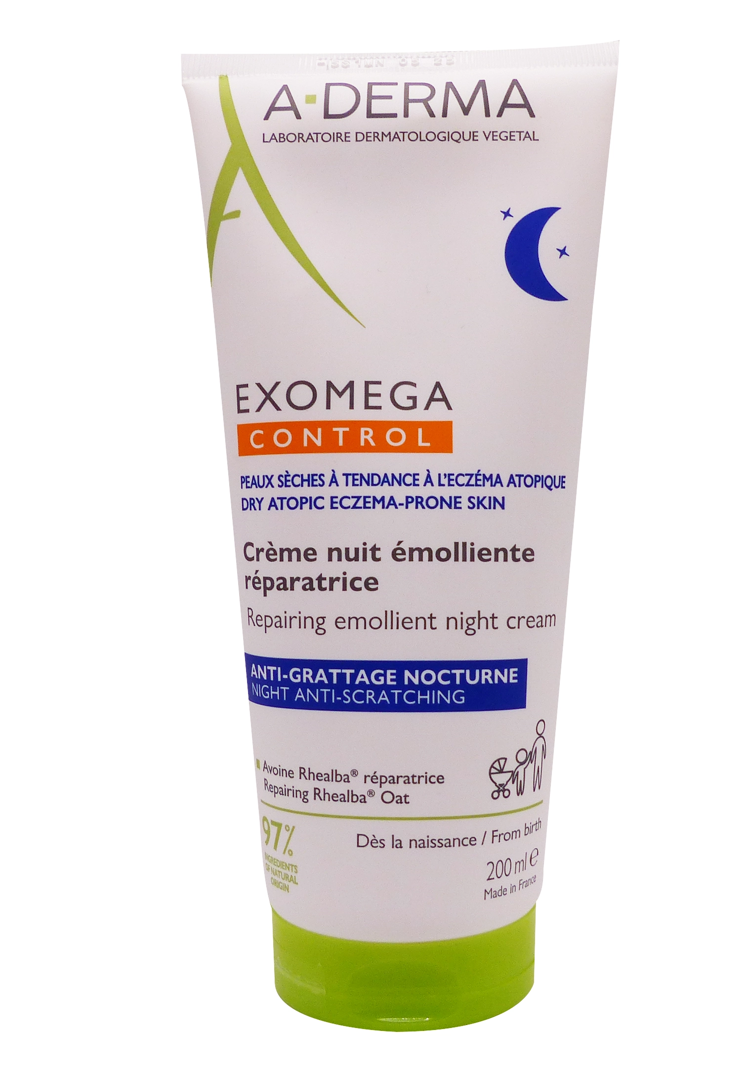 A-DERMA EXOMEGA CREME NUIT 200ML 1 creme nuit emolliente reparatrice 200 ml
