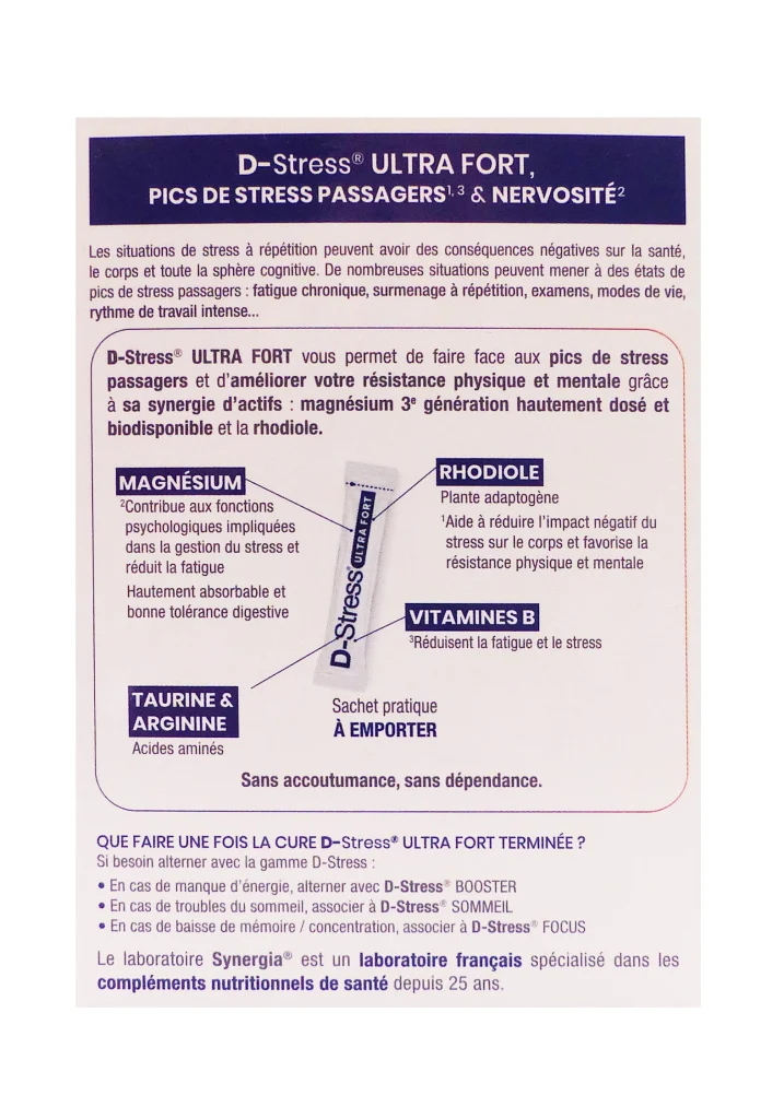 d stress dos sachets