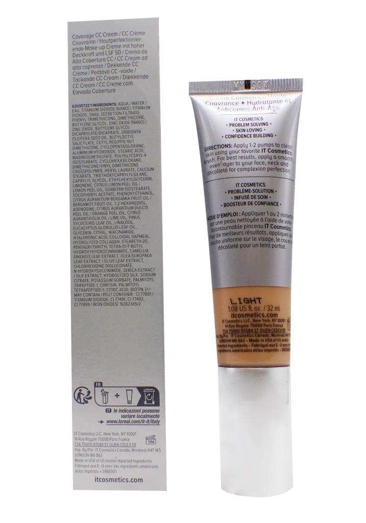 IT COSMETICS CC+ CREME TEINTE LIGHT SPF 50+, 32ML 3 dos cc creme light it cosm