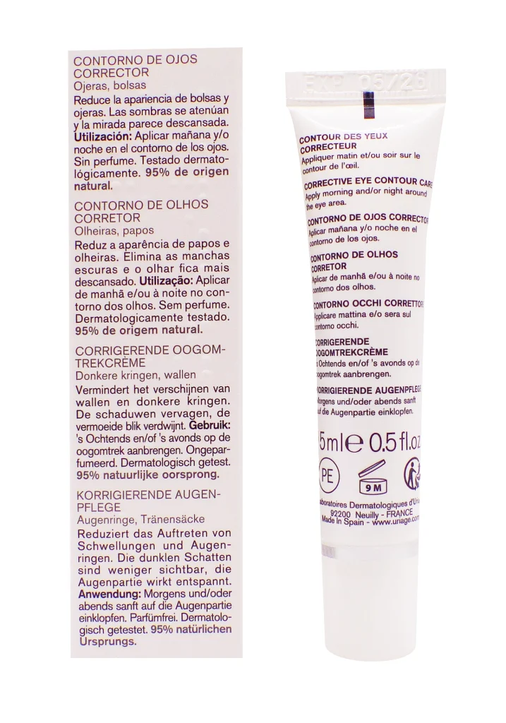 URIAGE DEPIDERM CONTOUR DES YEUX CORECTEUR 15ML 3 dos contour des yeux depiderm uriage 15 ml