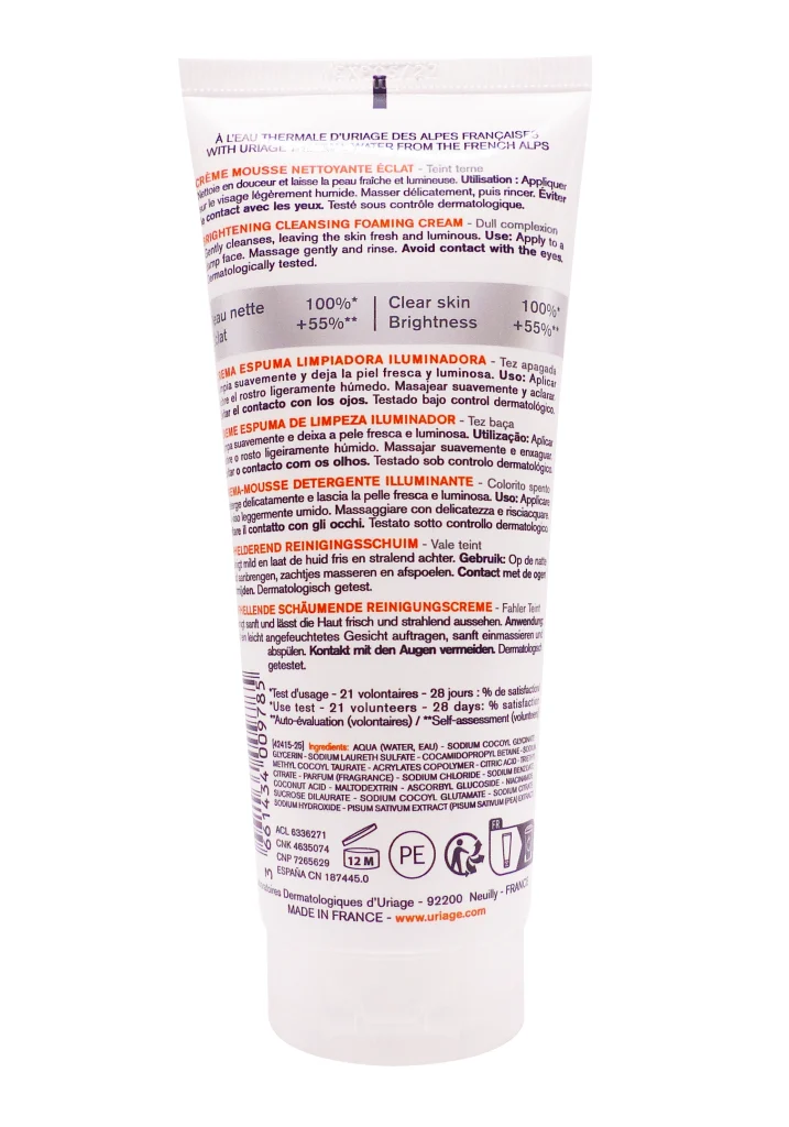 URIAGE DEPIDERM CREME MOUSSE NETTOYANTE ECLAT 100ML 3 dos creme mousse nettoyante eclat uriage